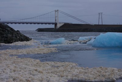 ústí jezera Jökulsárlón do moře